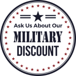 ask us about out military discount logo